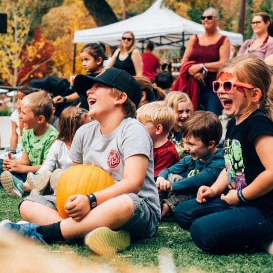 Kids laughing out loud at the Wacko Show